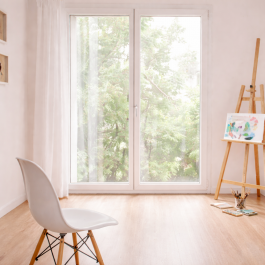 Porte fenêtre PVC H 215 x L 140 cm 2 vantaux blanc pour pose en neuf