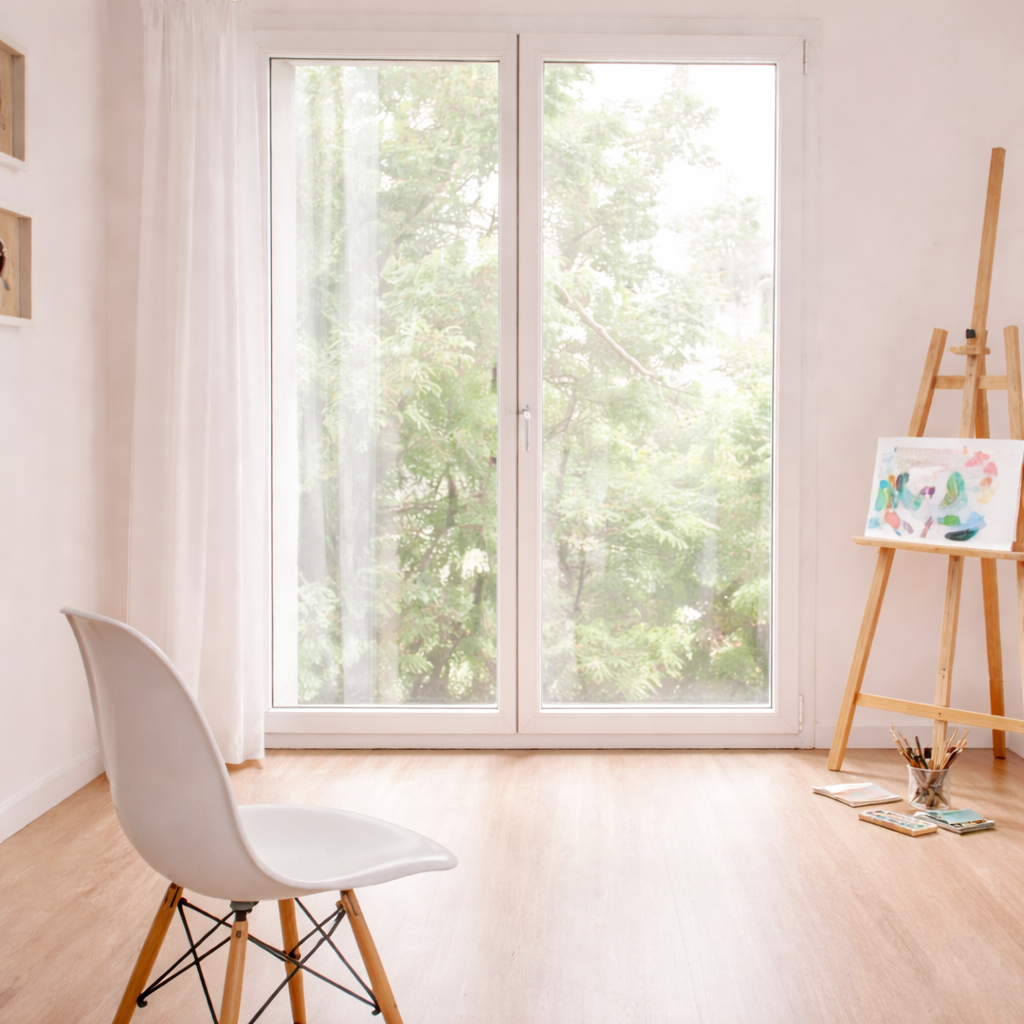 Porte fenêtre PVC H 215 x L 140 cm 2 vantaux blanc pour pose en neuf