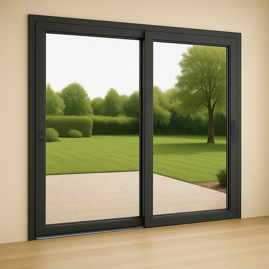 Baie vitrée ALU coulissante 2 vantaux seuil réduit