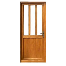 Porte d'entrée vitrée sur-mesure en bois exotique MANON