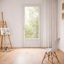 Porte fenêtre PVC H 205 x L 90 cm 1 vantail blanc pour pose en neuf - tirant droit