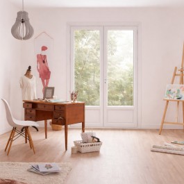 Porte fenêtre PVC H 205 x L 120 cm 2 vantaux blanc pour pose en neuf