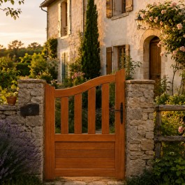 Portillon battant bois exotique sur-mesure REIMS