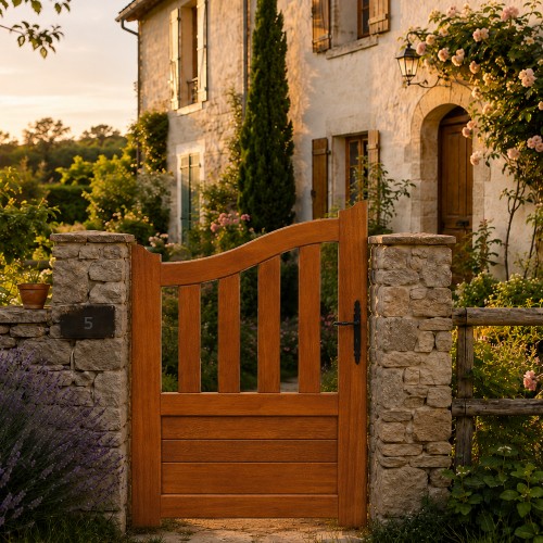 Portillon battant bois exotique sur-mesure REIMS