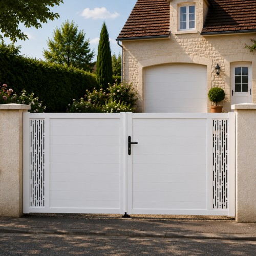 Portail battant PVC standard ARLES blanc RECTANGLE