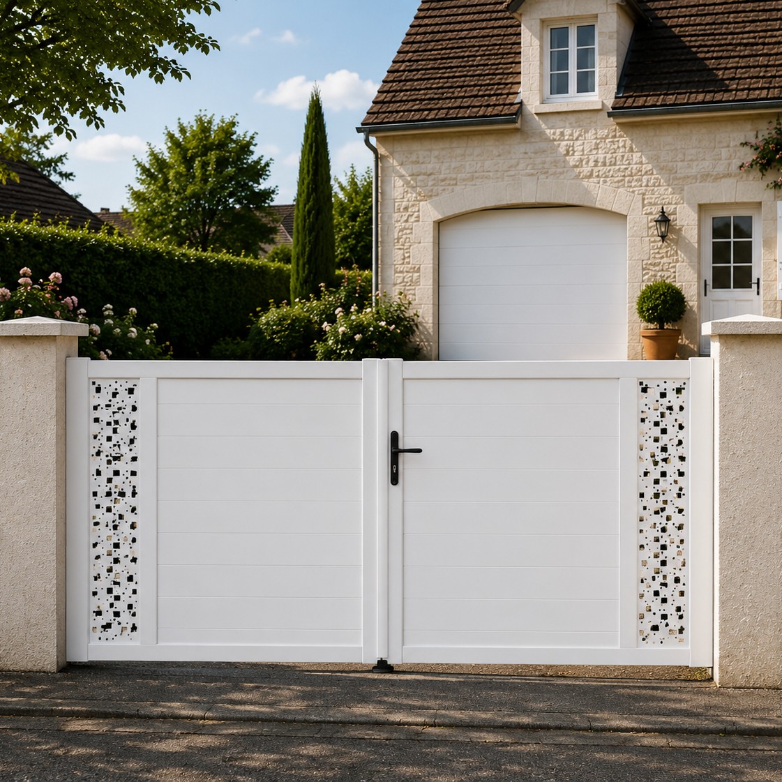 Portail battant PVC standard ARLES blanc CARRÉ