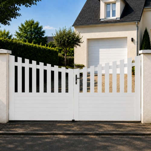 Portail battant PVC standard ALENÇON blanc CONCAVE