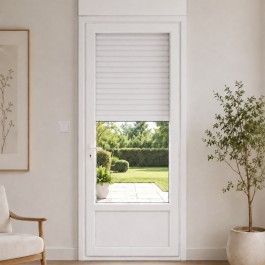 Porte Fenêtre PVC H 205 x L 90 cm 1 vantail blanc avec volet roulant électrique pour pose en neuf tirant droit