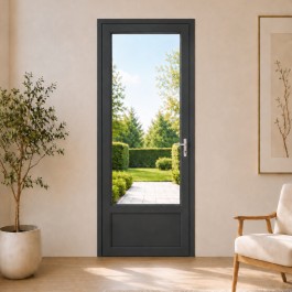 Porte fenêtre PVC H 205 x L 90 cm 1 vantail anthracite pour pose en neuf - tirant gauche