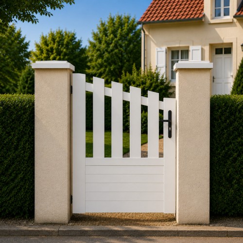Portillon PVC standard ALENÇON blanc CONCAVE 1000x1450 mm