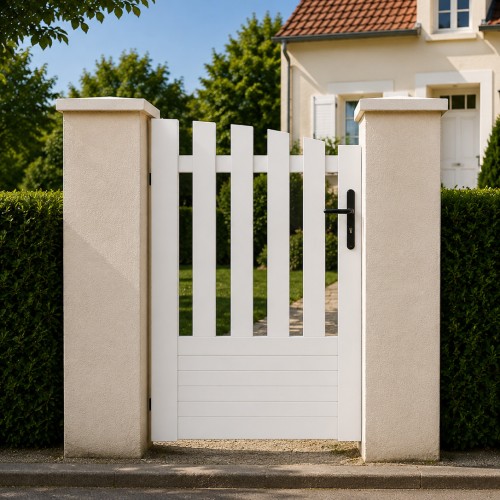 Portillon PVC standard ALENÇON blanc INCURVÉ 1000x1450 mm