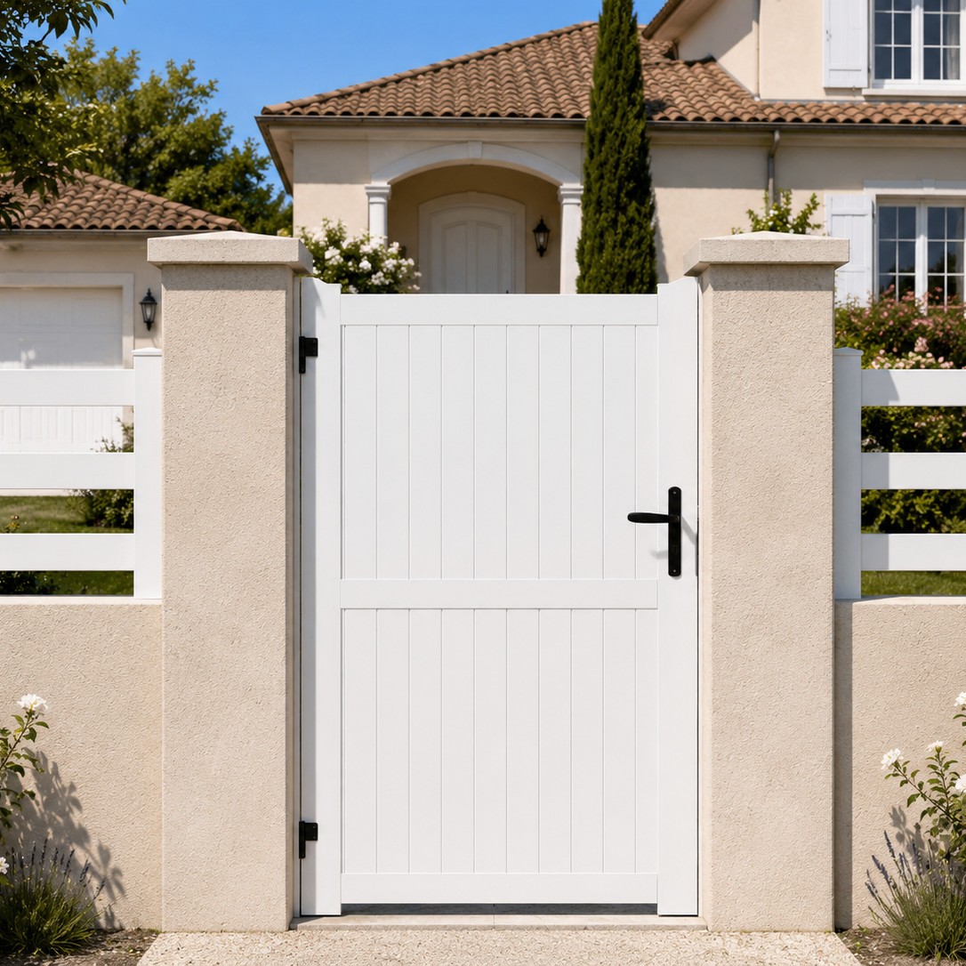 Portillon PVC standard GUÉRANDE blanc hauteur 1600 mm