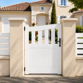 Portillon PVC standard HAMBOURG blanc GALBÉ 1000x1800 mm - poignee a droite