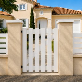 Portillon PVC standard SOULAC blanc 1000x1150 mm - verrou interieur droite