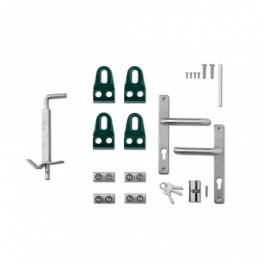 Zoom quincaillerie - Portail barreaudé acier galvanisé 2 vantaux hauteur 100 cm - vert