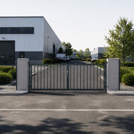 Portail barreaudé acier galvanisé 2 vantaux hauteur 100 cm - gris