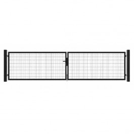 Portail grillagé acier galvanisé 2 vantaux hauteur 100 cm - noir