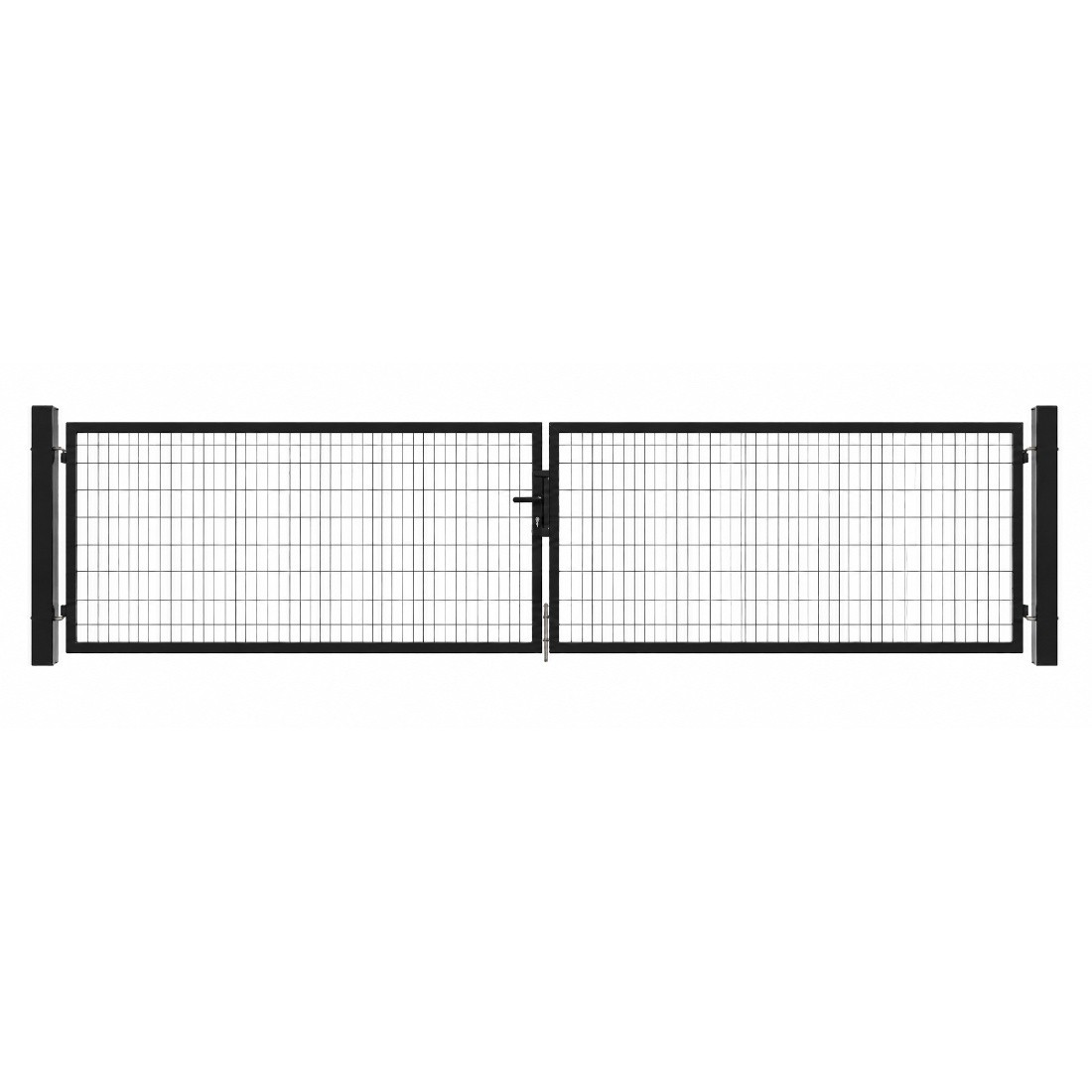 Portail grillagé acier galvanisé 2 vantaux hauteur 100 cm - noir