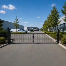 Portail grillagé acier galvanisé 2 vantaux hauteur 100 cm - noir