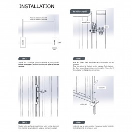Installation - Portail barreaudé acier galvanisé 2 vantaux hauteur 100 cm - gris