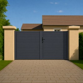 Portail battant PVC sur-mesure Arles anthracite