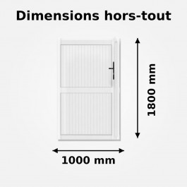 Dimensions hors tout poussant gauche