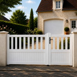 Portail battant PVC standard ETRETAT blanc largeur 2500 mm