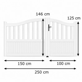 Portail battant PVC standard BREST blanc GALBÉ largeur 250 cm
