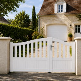 Portail battant PVC standard BREST blanc GALBÉ largeur 250 cm