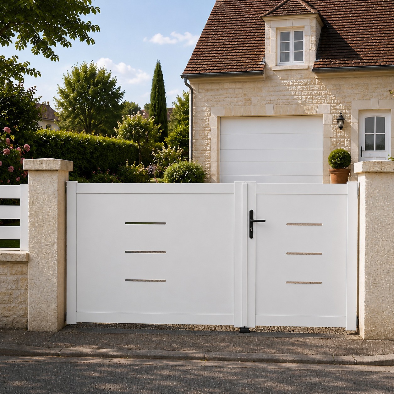 Portail battant PVC standard BRIANÇON blanc
