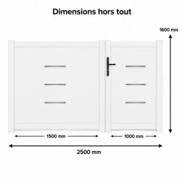 Portail battant PVC standard BRIANÇON blanc - largeur 2500 mm