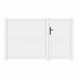 Portail battant PVC standard GUÉRANDE blanc hauteur 1600mm - largeur 2500 mm