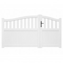 Portail battant PVC standard HAMBOURG blanc GALBÉ largeur 2500 mm