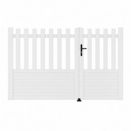 Portail battant PVC standard ALENÇON blanc DROIT - largeur 2500 mm