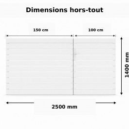 Portail battant électrique PVC blanc LYON - largeur 2500 mm