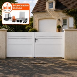 Portail battant électrique PVC blanc ARRAS