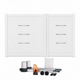 Portail battant électrique PVC blanc BRIANÇON - largeur 2500 mm