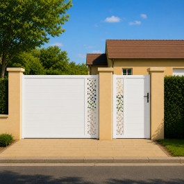 Portillon PVC sur mesure décor carré Arles