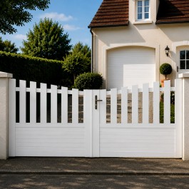 Portail battant PVC sur-mesure Alençon - Incurvé