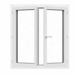 Fenêtre PVC 2 vantaux H 165 x L 90 cm OB avec poignée