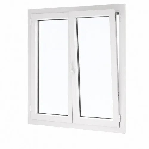 Fenêtre PVC 2 vantaux H 95 x L 90 cm OB avec poignée