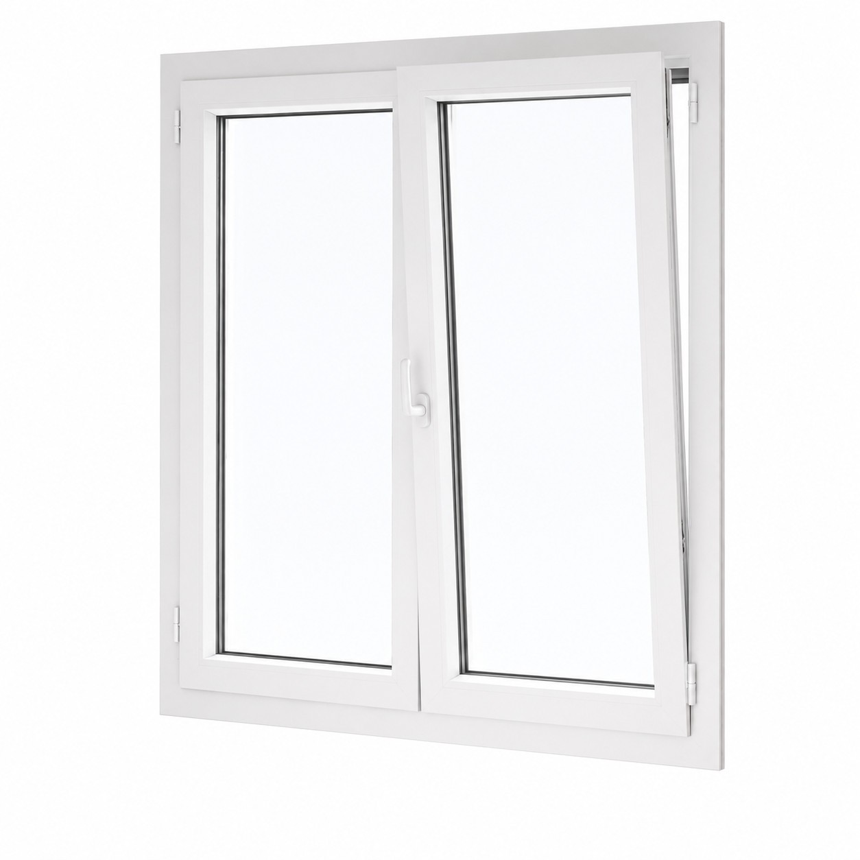 Fenêtre PVC 2 vantaux H 135 x L 140 cm OB avec poignée