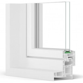 Fenêtre PVC 2 vantaux H 125 x L 80 cm OF avec poignée