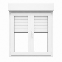 Fenêtre oscillo-battant avec volet roulant électrique PVC H 75 x L 120 cm 2 vantaux