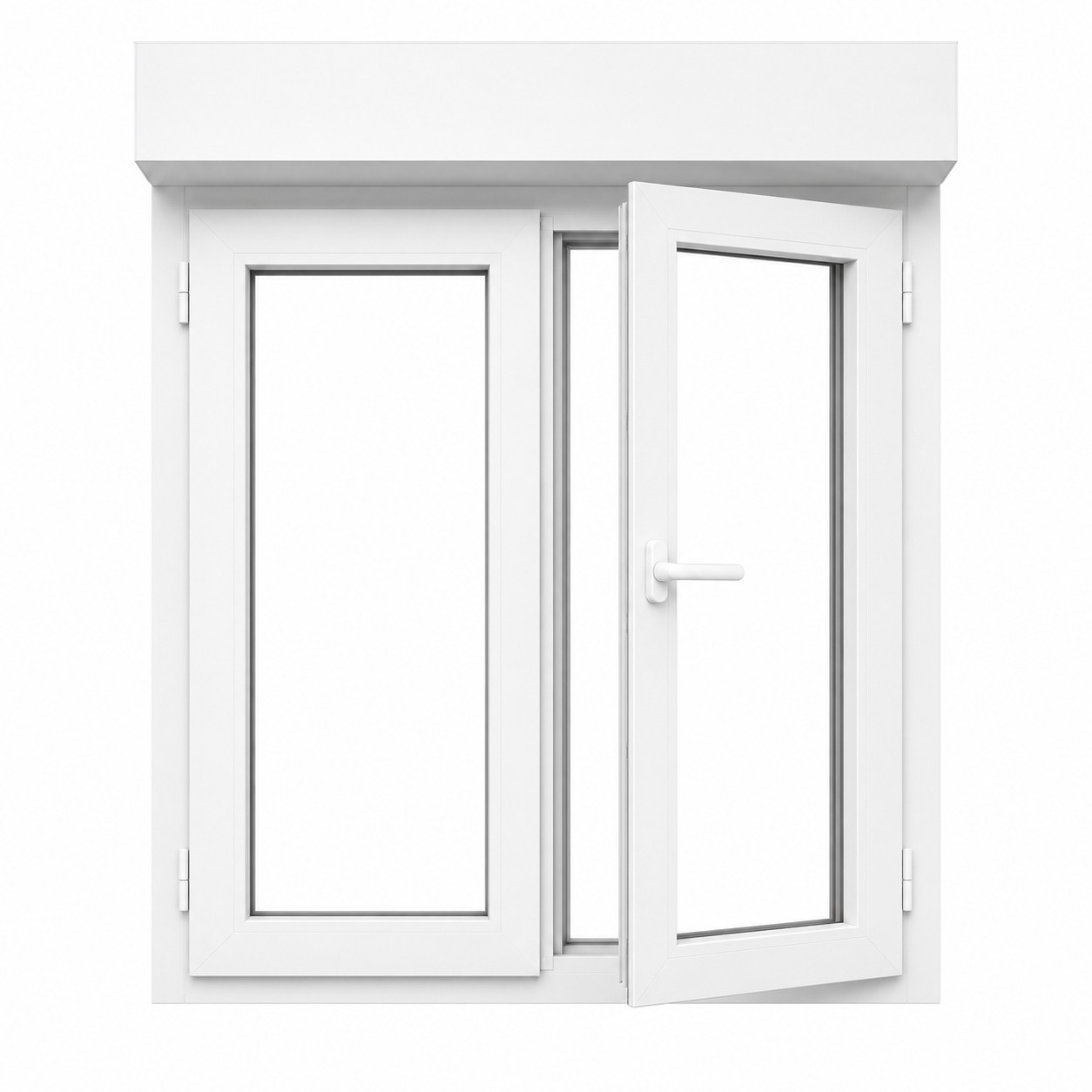 Fenêtre avec volet roulant électrique PVC H 115 x L 140 cm 2 vantaux