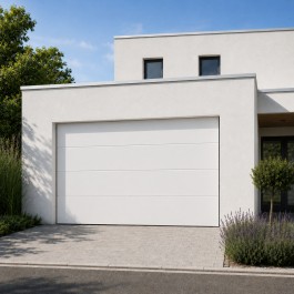 Porte de garage sectionnelle manuelle lisse - fermée