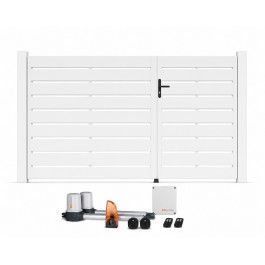 Portail battant électrique PVC blanc LYON 2500