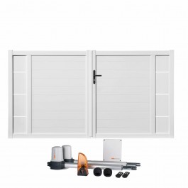 Portail battant électrique PVC blanc ARLES DÉCOR INSERTS