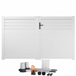 Portail battant électrique PVC blanc ARRAS