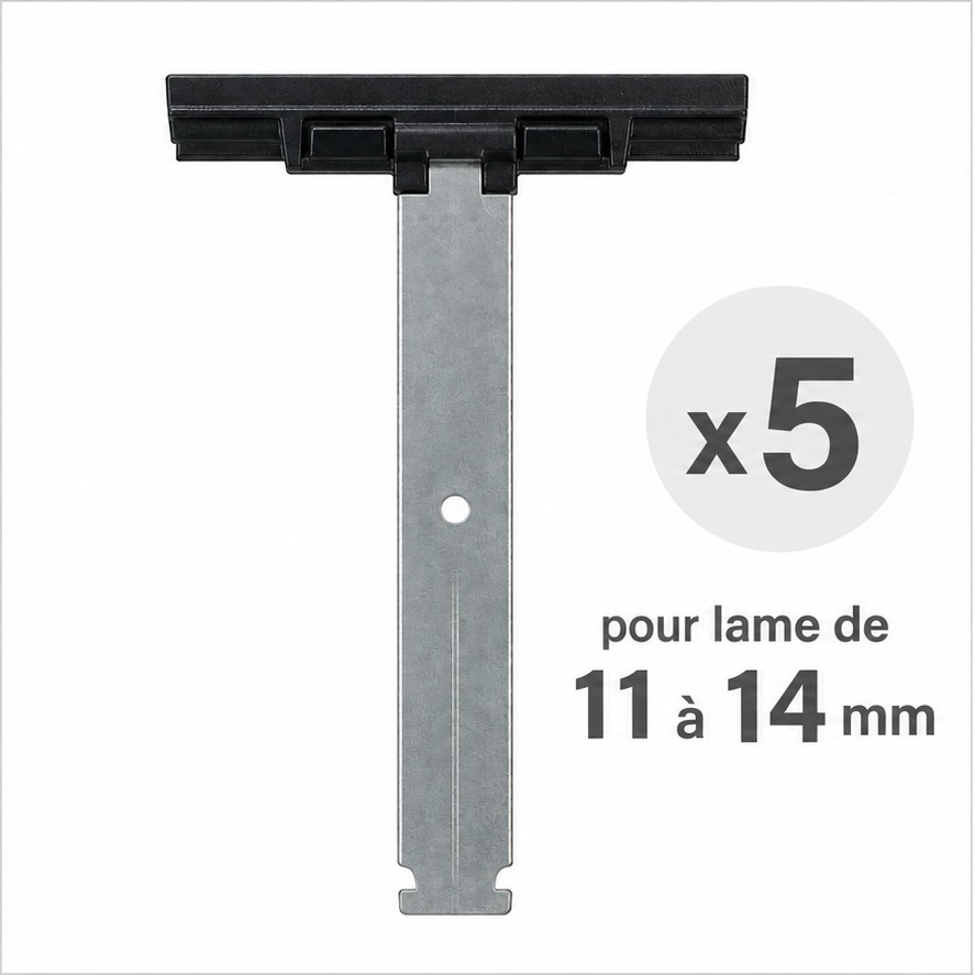 Lot de 5 attaches tablier pour lame de 11 à 14 mm pour axe ZF54